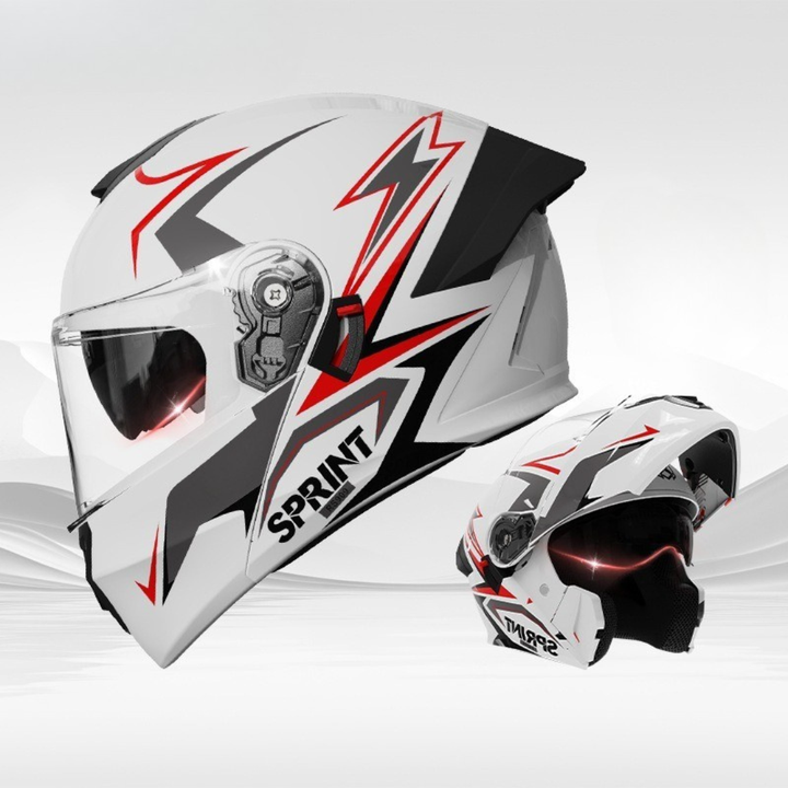 Men’s Vintage Modular Motorcycle Helmet Double Lens DOT ECE Approved ABS Shell 8