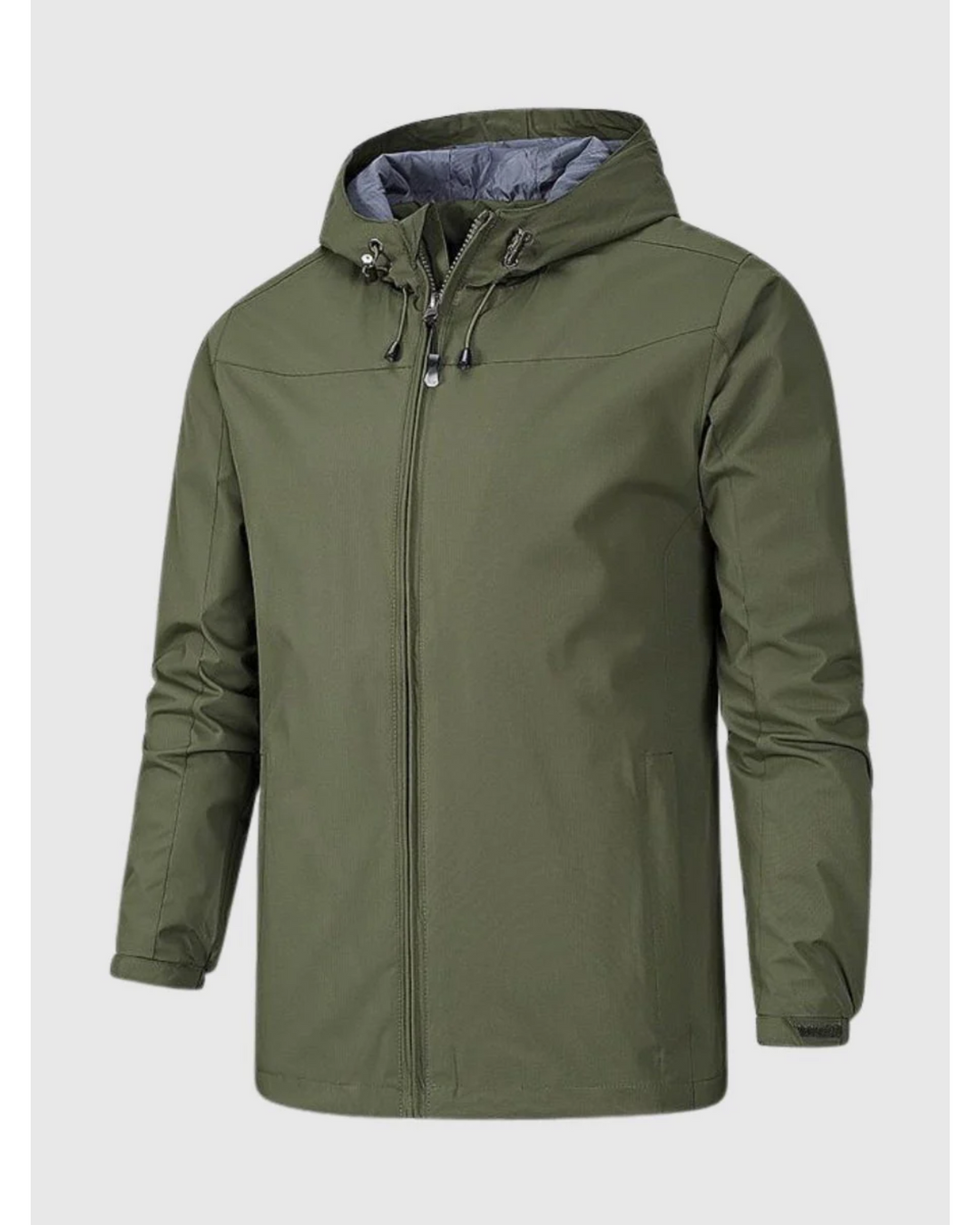 Men's Waterproof Rain Jacket with Hood and Lightweight Zip Design 5