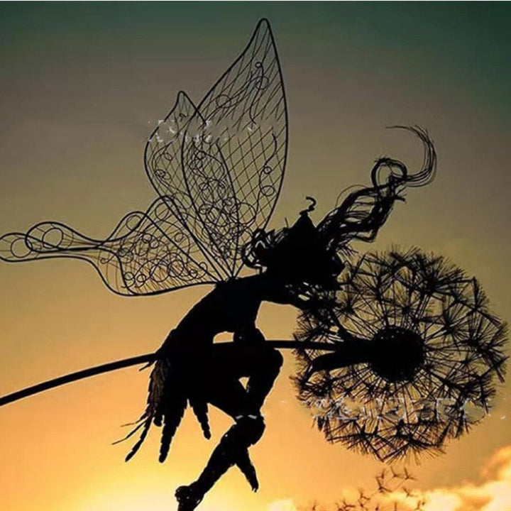 Metal Fairy Garden Sculpture – Weather-Resistant Outdoor Art for Magical Garden Decor 8