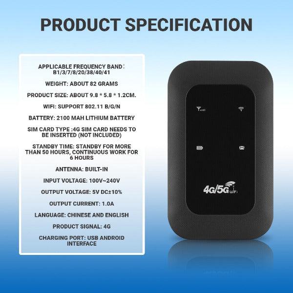 MiFi Device UK - Wireless 4G 5G LTE Mobile Hotspot Router Unlocked-WiFi Portable MiFi Broadband 2