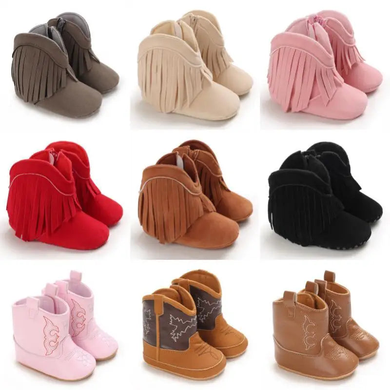 Mini Cowboy Laarzen voor Meisjes met Antislipzool en Zachte Voering - Comfortabele Avontuurlijke Schoenen 1