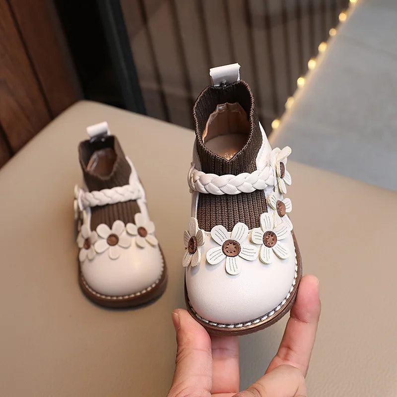 Mini Meisjes Schoenen met Bloemenpatroon – Comfortabele Rubber Sneakers voor Kinderen, Maat 16 t/m 26 0