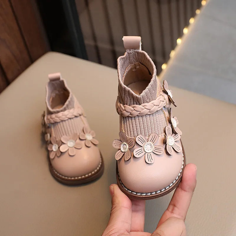 Mini Meisjes Schoenen met Bloemenpatroon – Comfortabele Rubber Sneakers voor Kinderen, Maat 16 t/m 26 3
