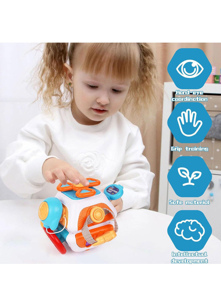 Montessori Toy Cube Interactive Educational Non-Toxic Wooden Toy for Toddlers 1-4 Years 3