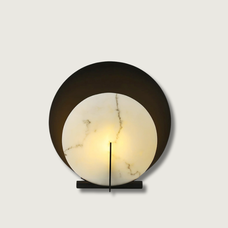 MoonLuxe – Elegant Alabaster Disk Lamp 1