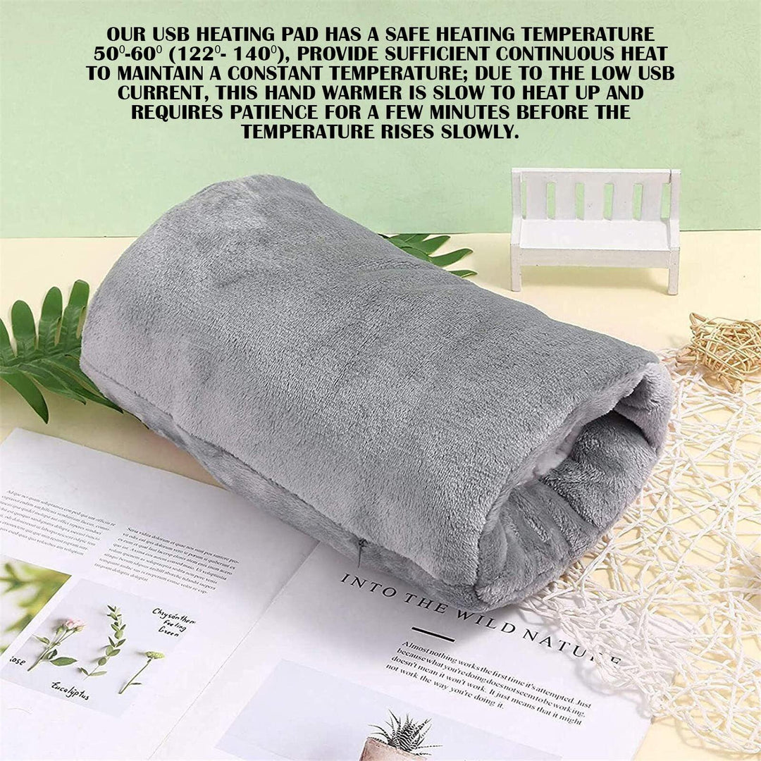 Muffler for Hands - USB Electric Hand Warmer Pouch Winter Hands Heater Bag Velvet Heating Hand Muffs 2