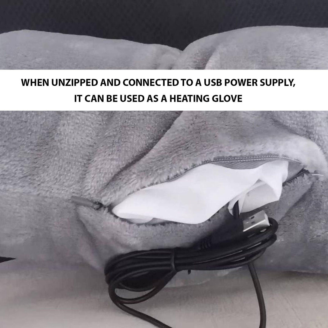 Muffler for Hands - USB Electric Hand Warmer Pouch Winter Hands Heater Bag Velvet Heating Hand Muffs 4