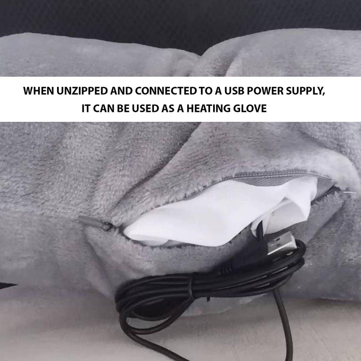 Muffler for Hands - USB Electric Hand Warmer Pouch Winter Hands Heater Bag Velvet Heating Hand Muffs 4