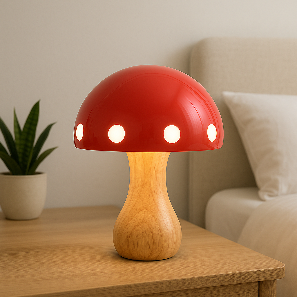 MushroomGlow | Elegant Curvaceous LED Table Lamp for Cozy Dining Room 0