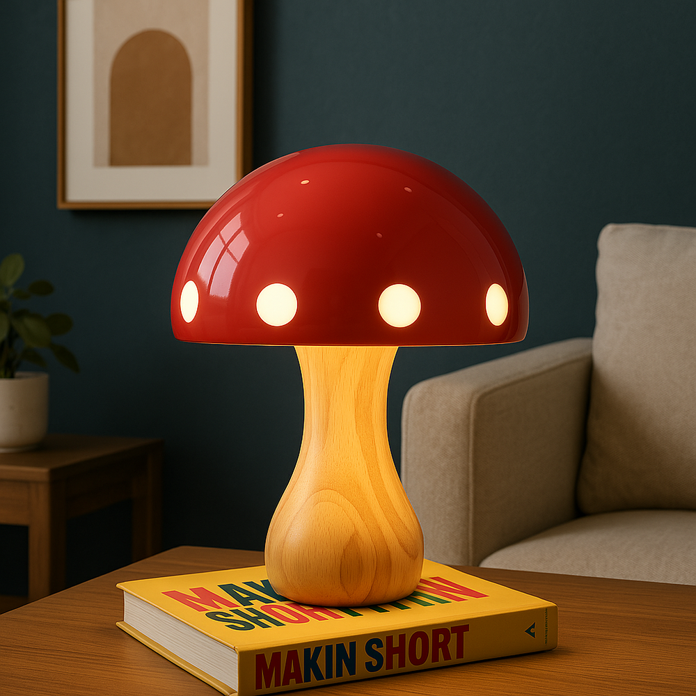 MushroomGlow | Elegant Curvaceous LED Table Lamp for Cozy Dining Room 1