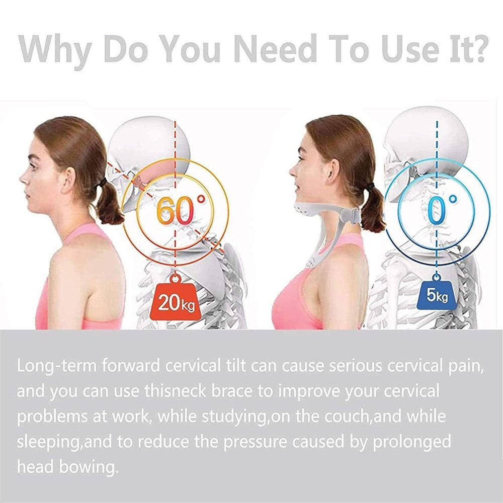 Neck Brace for Posture - Adjustable Neck Stretcher Neck Support for Cervical Pain Relief Neck Traction Device 1