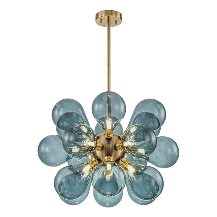 Nomis | Elegant Blue Glass Chandelier Fixture 4