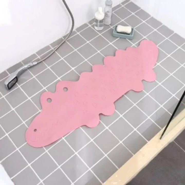 Non-Slip Bath Mat for Kids – SplashSafe Crocodile Design, Durable PVC, 95 x 34.5 cm 0