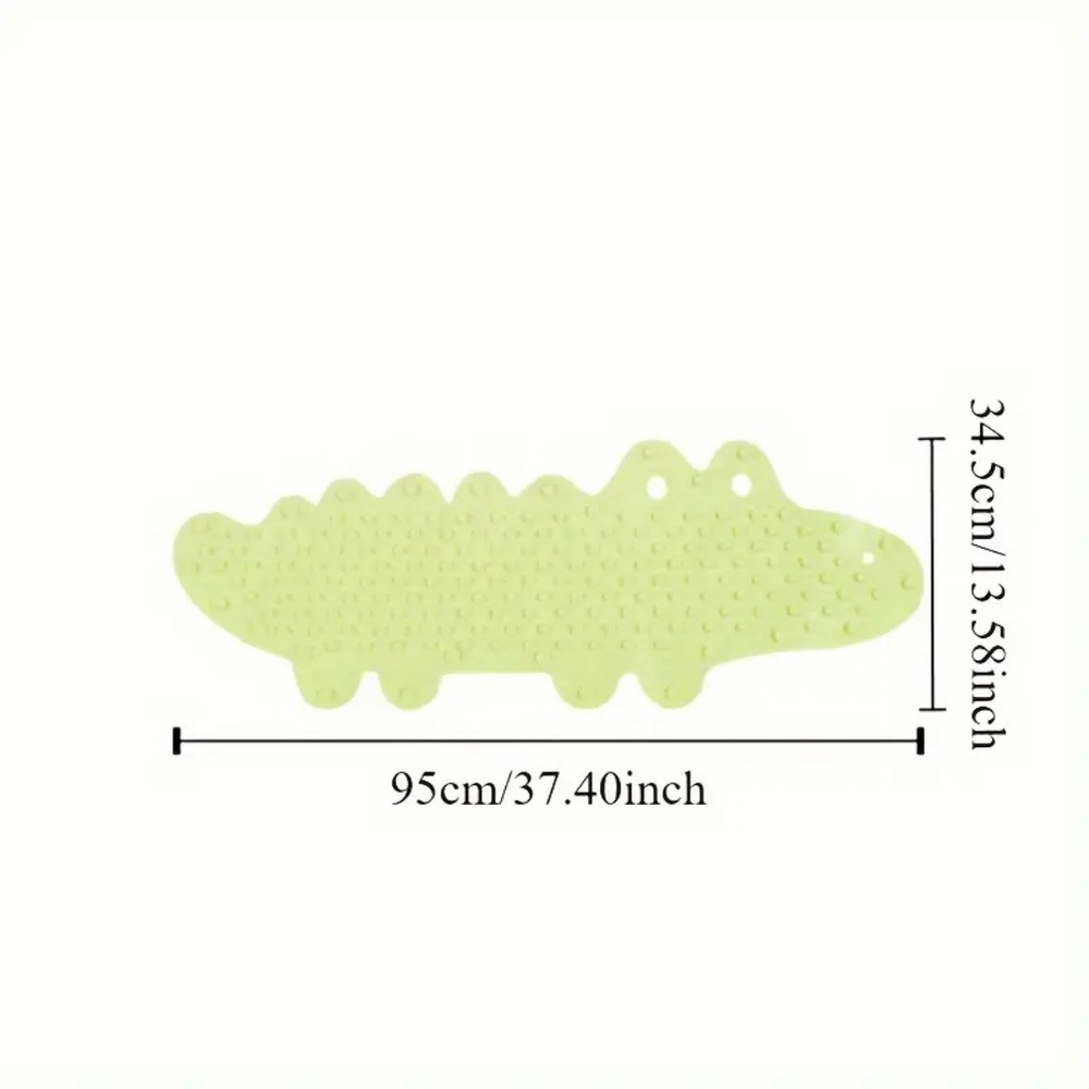 Non-Slip Bath Mat for Kids – SplashSafe Crocodile Design, Durable PVC, 95 x 34.5 cm 1