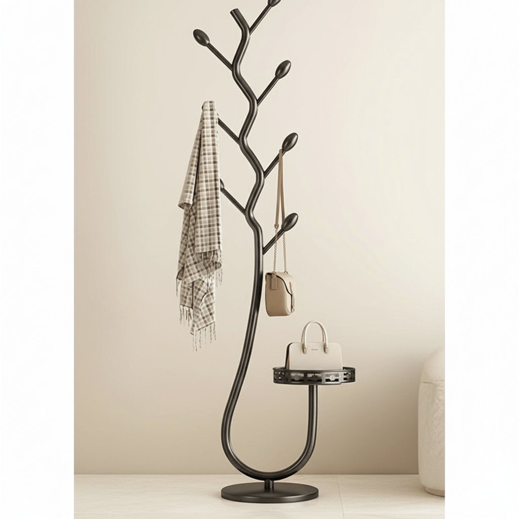 NordicElegance | Stylish Minimalist Iron Coat Stand for Modern Interiors 1