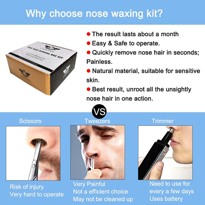 Nose and Ear Wax Kit -  Nose Ear Hair Removal Wax Kit Painless & Easy Mens Nasal Waxing Strip Remover 6