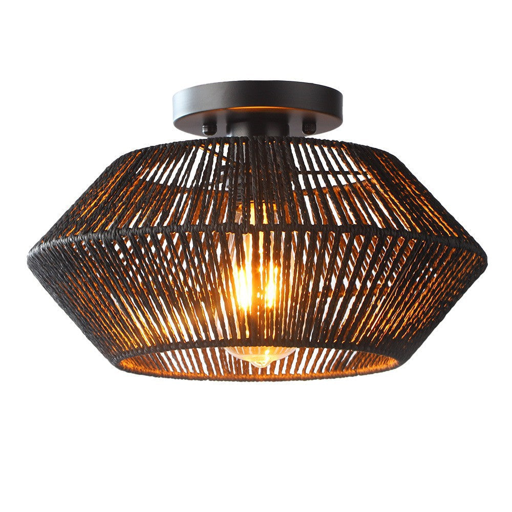 Novion | Vintage Bamboo Woven Ceiling Lamp for a Modern Elegance 0