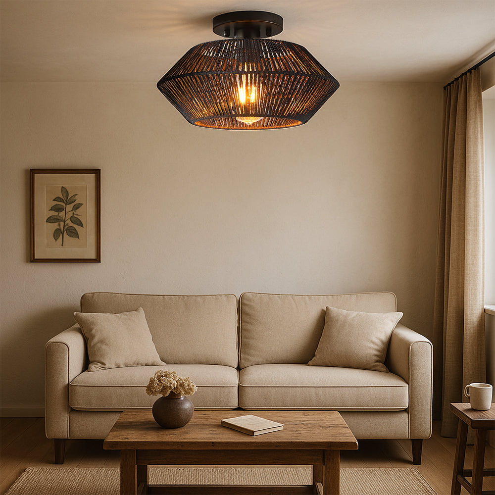 Novion | Vintage Bamboo Woven Ceiling Lamp for a Modern Elegance 1
