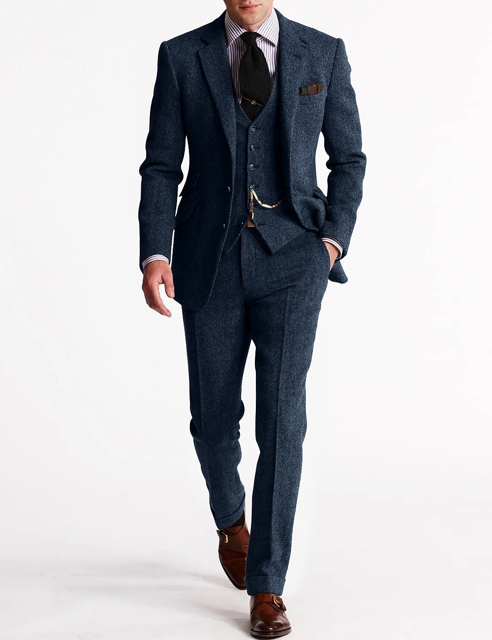 Old-School Luxe 3-Piece Suit – Men's Vintage Tailored Fit for Distinguished Style and Enduring Class 11