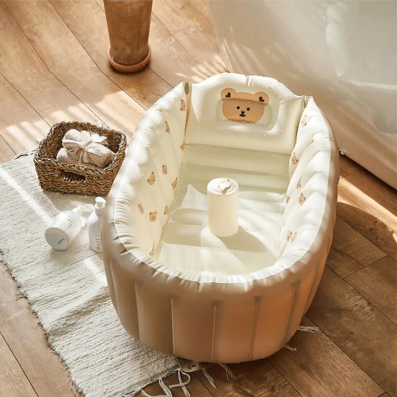 Inflatable Baby Bathtub Compact Safe Non-Slip BPA-Free PVC for Home and Travel 1