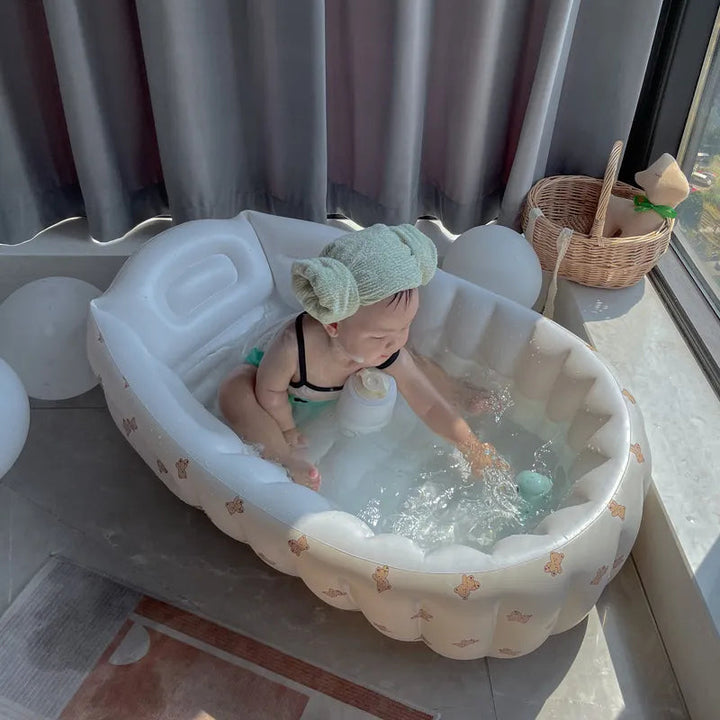 Opblaasbare Babybadkuip Compact Veilig Antislip BPA-vrij PVC voor Thuis en Reizen 6