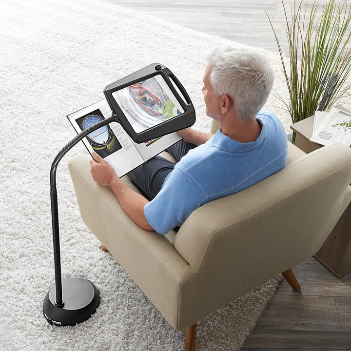 OptiMagnify | Versatile Adjustable LED Floor Lamp with 3x Magnifier 2