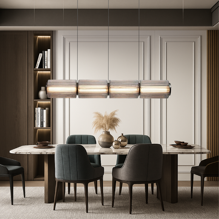 Oriona | Modern Cylinder Glass Pendant Light with LED 2