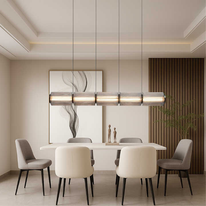 Oriona | Modern Cylinder Glass Pendant Light with LED 3