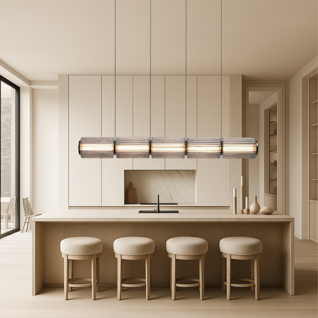 Oriona | Modern Cylinder Glass Pendant Light with LED 4