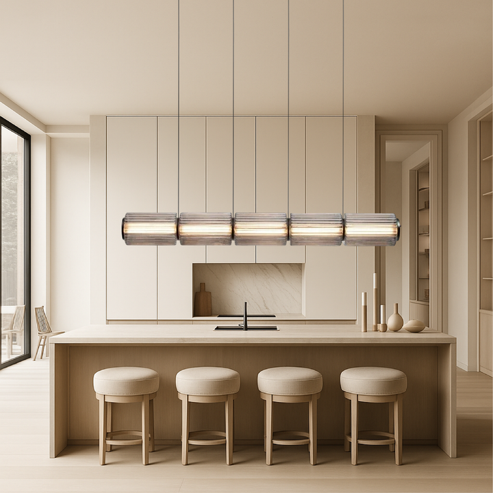Oriona | Modern Cylinder Glass Pendant Light with LED 4