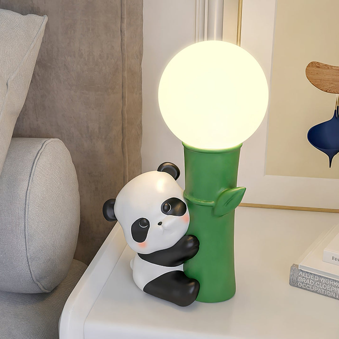PandaBeam - Table Lamp with Panda Details and Warm Bamboo Illumination 1