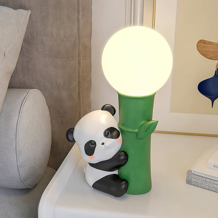 PandaBeam - Table Lamp with Panda Details and Warm Bamboo Illumination 1