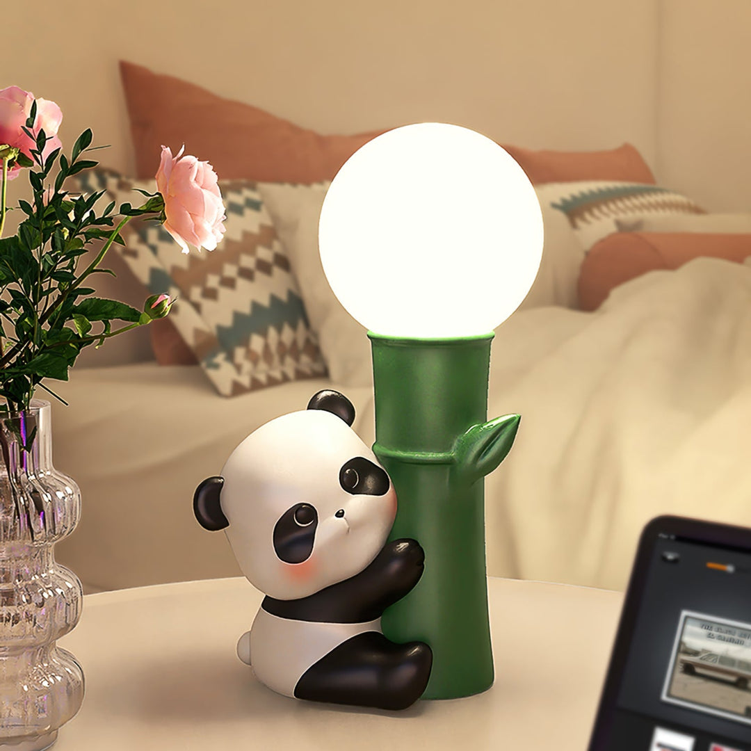 PandaBeam - Table Lamp with Panda Details and Warm Bamboo Illumination 3