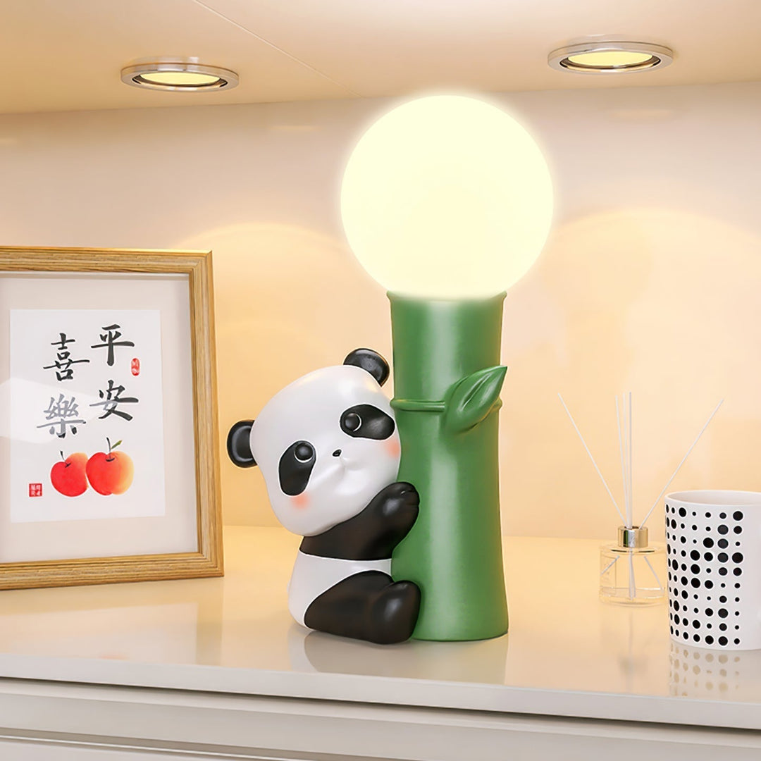 PandaBeam - Table Lamp with Panda Details and Warm Bamboo Illumination 5