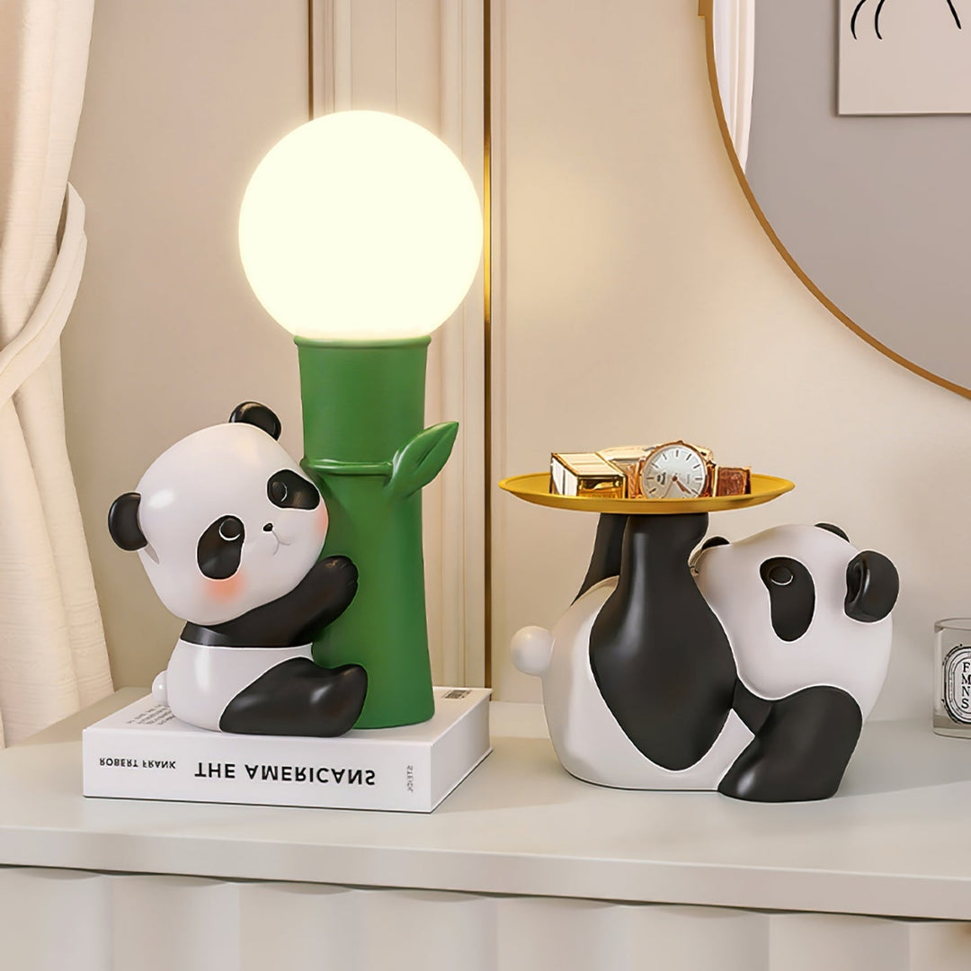 PandaBeam - Table Lamp with Panda Details and Warm Bamboo Illumination 7