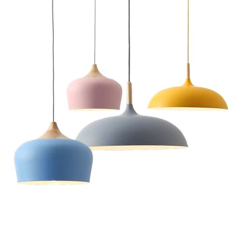 PastelGlow | Retro-Style Metal Pendant Light for Kitchen Illumination 1