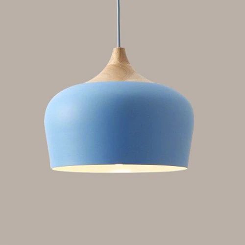 PastelGlow | Retro-Style Metal Pendant Light for Kitchen Illumination 11