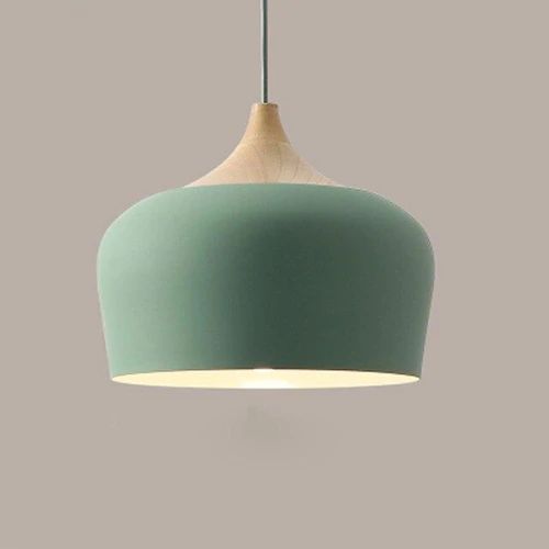 PastelGlow | Retro-Style Metal Pendant Light for Kitchen Illumination 12