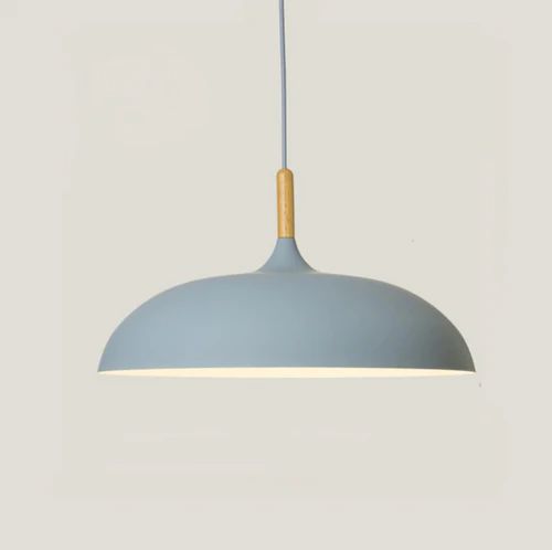 PastelGlow | Retro-Style Metal Pendant Light for Kitchen Illumination 4