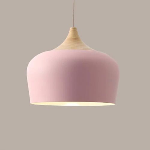 PastelGlow | Retro-Style Metal Pendant Light for Kitchen Illumination 9