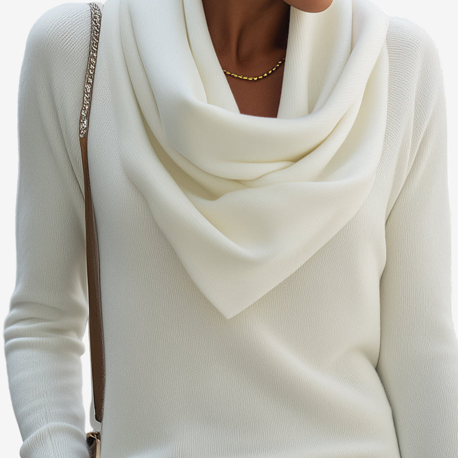 Patricia™ | Draped Collar Pullover with Soft Knit Fabric – Elegant Style for All-Day Comfort 1
