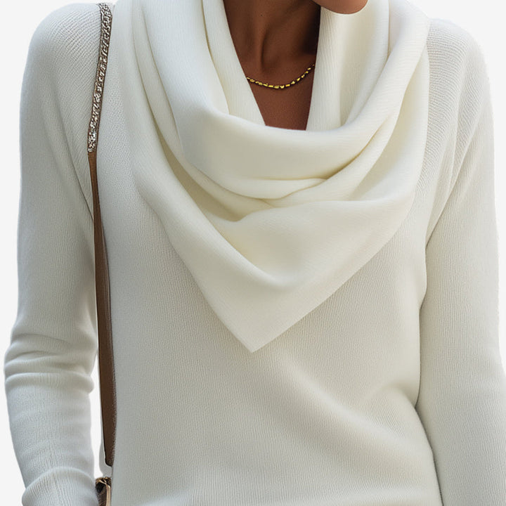 Patricia™ | Draped Collar Pullover with Soft Knit Fabric – Elegant Style for All-Day Comfort 1