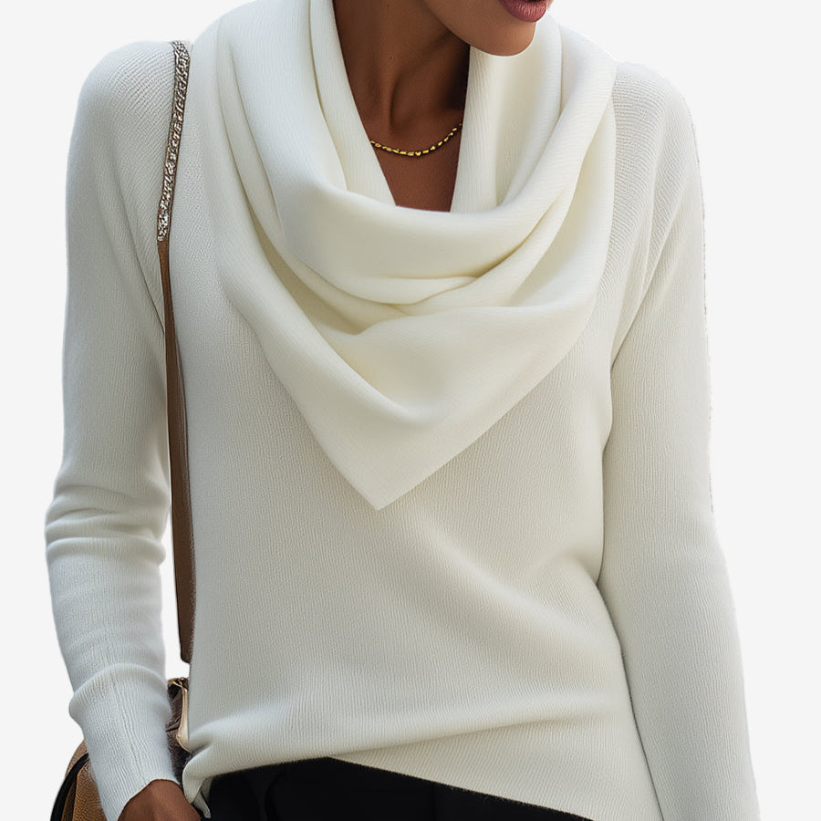 Patricia™ | Draped Collar Pullover with Soft Knit Fabric – Elegant Style for All-Day Comfort 3