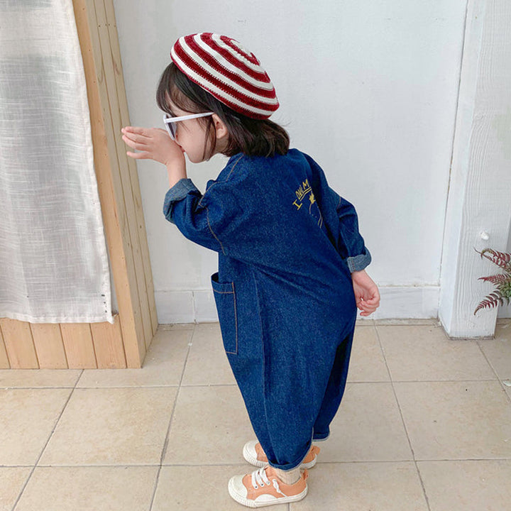 Peuter Jumpsuit I Love My Mummy Blauw Beige Katoen Ademend Comfortabel 1-7 Jaar 5