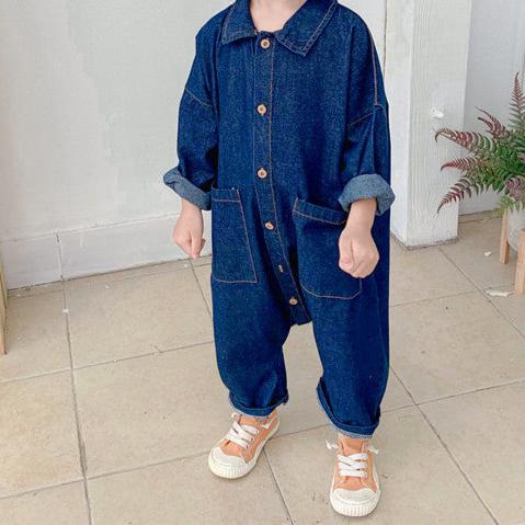 Peuter Jumpsuit I Love My Mummy Blauw Beige Katoen Ademend Comfortabel 1-7 Jaar 6