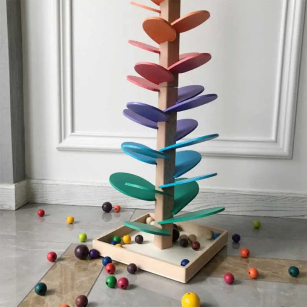 PlayBloom - Rainbow Marble Tree with Soothing Sound and Interactive Drop Design 3