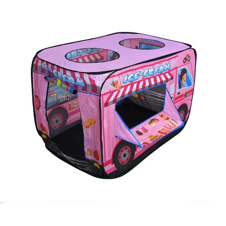 PlayScape – Foldable play tent with a bus and fire truck print 0