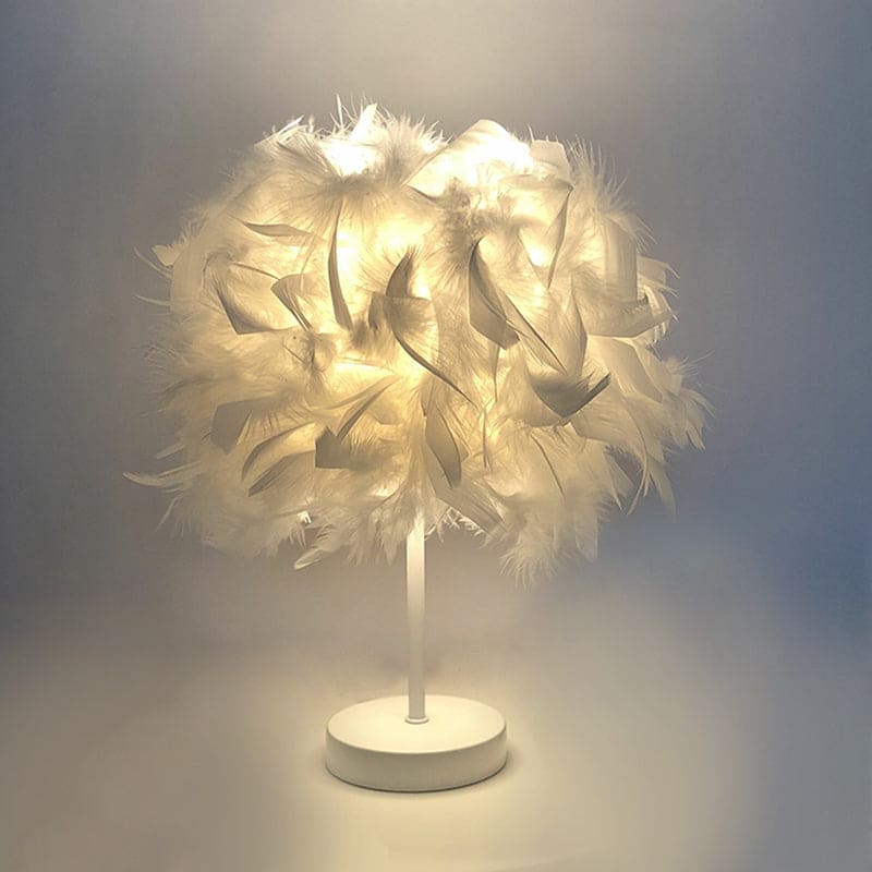 PlumeGlow – Elegant Feathered Globe Lamp 4