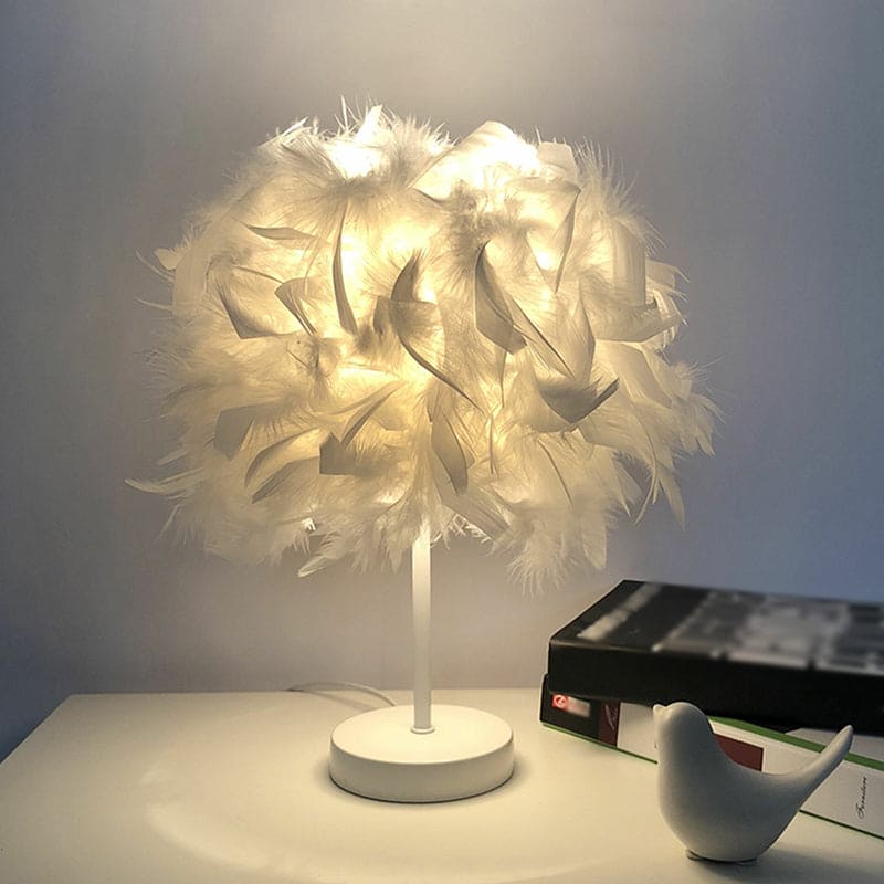 PlumeGlow – Elegant Feathered Globe Lamp 7