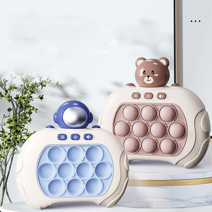 PopSpark – Portable bubble game console with light-up buttons and pop-it layout 5